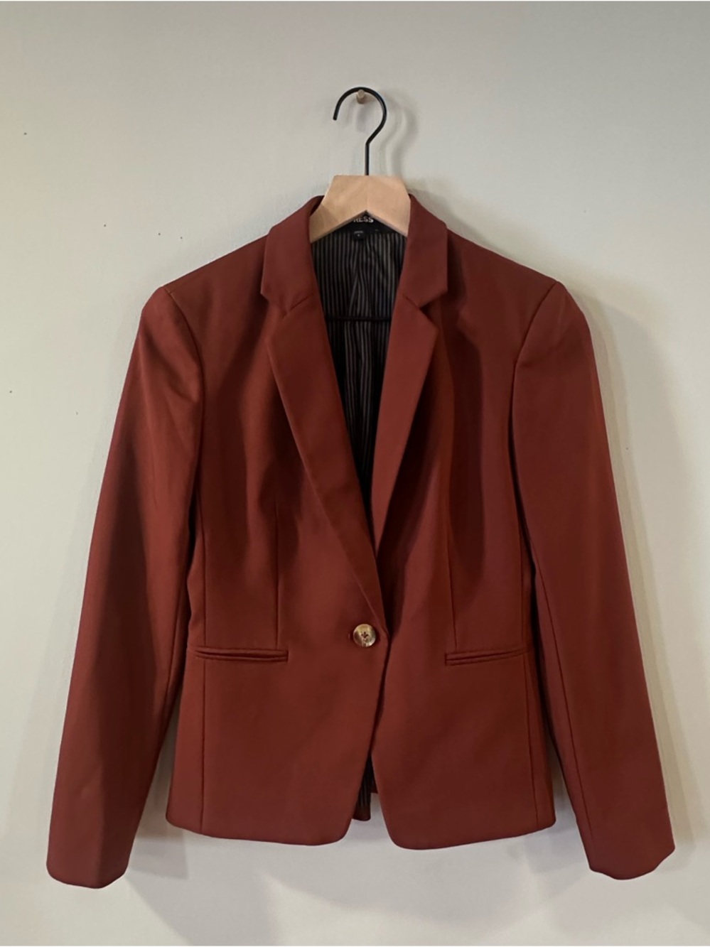 Express Single-Button Maroon/Rust Blazer